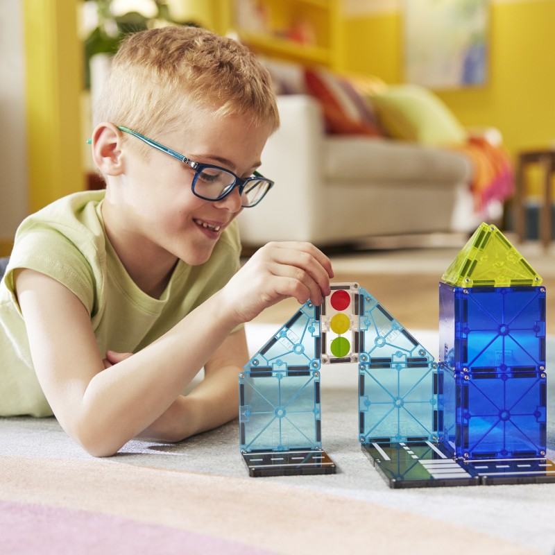 Magna-Tiles Police Patrol (20 dielov) – Stavebnica Policajné auto s figúrkou