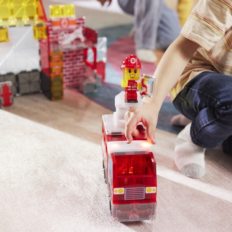 Magna-Tiles Fire Station (50 dielov) – Hasičská stanica so svetlom a zvukom