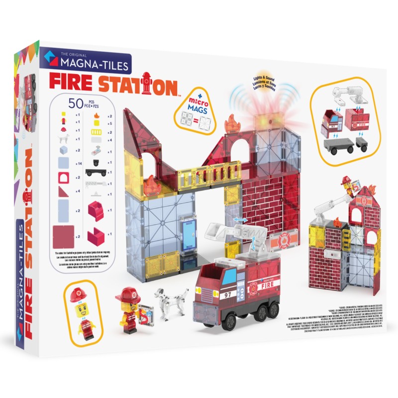 Magna-Tiles Fire Station (50 dielov) – Hasičská stanica so svetlom a zvukom
