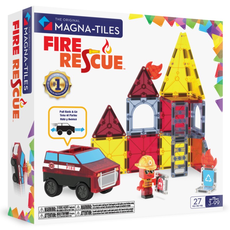 Magna-Tiles Fire Rescue (27 dielov) – Stavebnica Hasičské auto s figúrkou