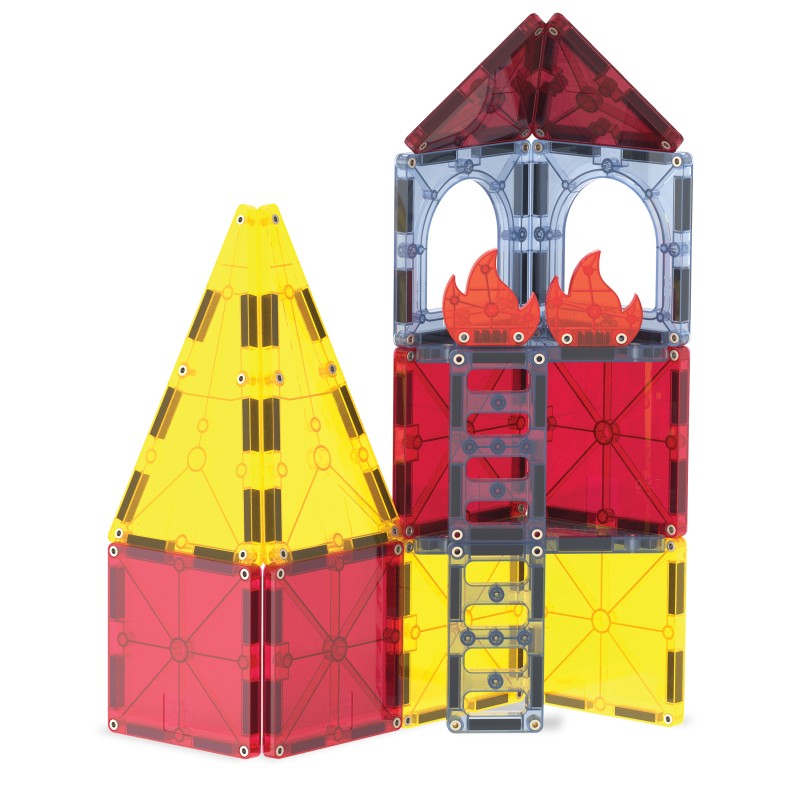 Magna-Tiles Fire Rescue (27 dielov) – Stavebnica Hasičské auto s figúrkou