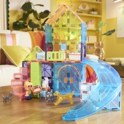Magna-Tiles Pet Playhouse (50 dielov) – Stavebnica s 5 figúrkami a šmykľavkou