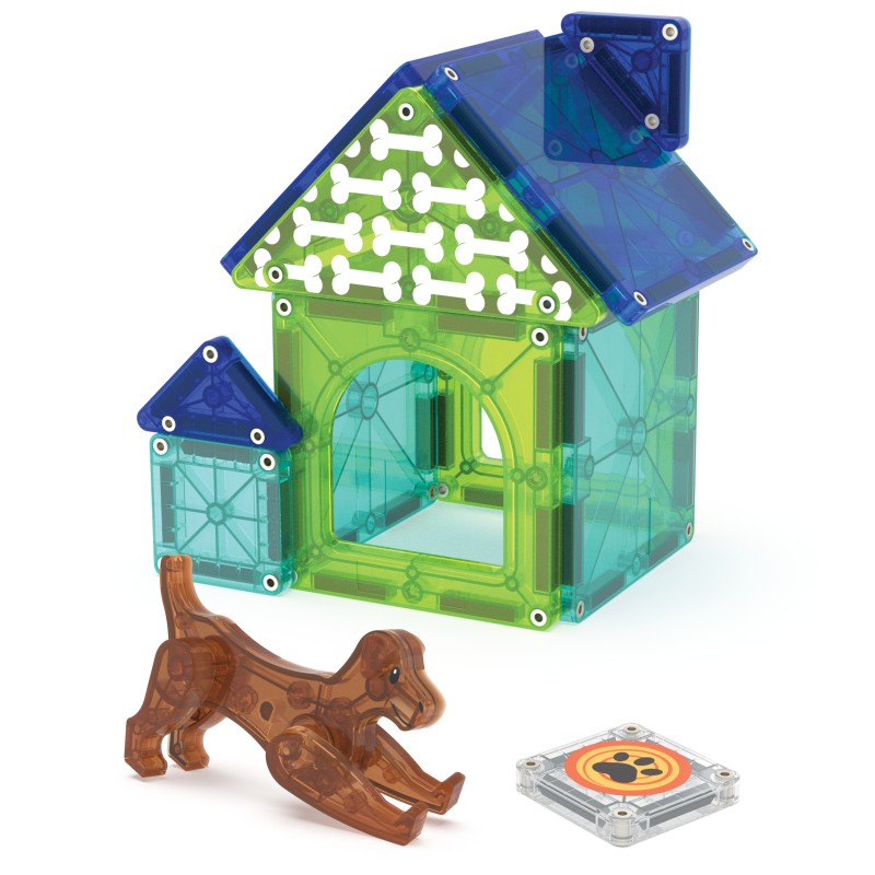 Magna-Tiles Dog House (13 dielov) – Magnetická stavebnica s figúrkou psíka