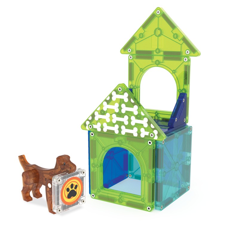 Magna-Tiles Dog House (13 dielov) – Magnetická stavebnica s figúrkou psíka