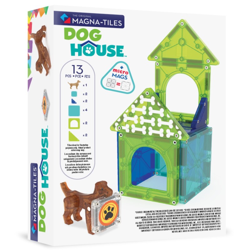 Magna-Tiles Dog House (13 dielov) – Magnetická stavebnica s figúrkou psíka