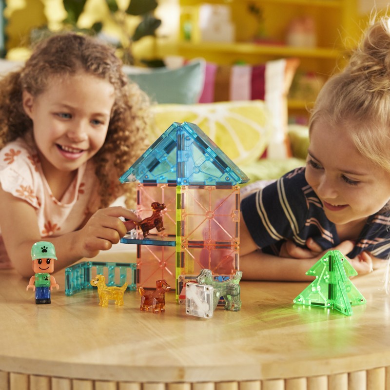 Magna-Tiles Puppy Park (27 dielov) – Magnetická stavebnica s 5 figúrkami
