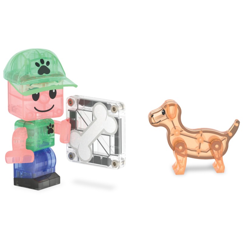 Magna-Tiles Puppy Park (27 dielov) – Magnetická stavebnica s 5 figúrkami