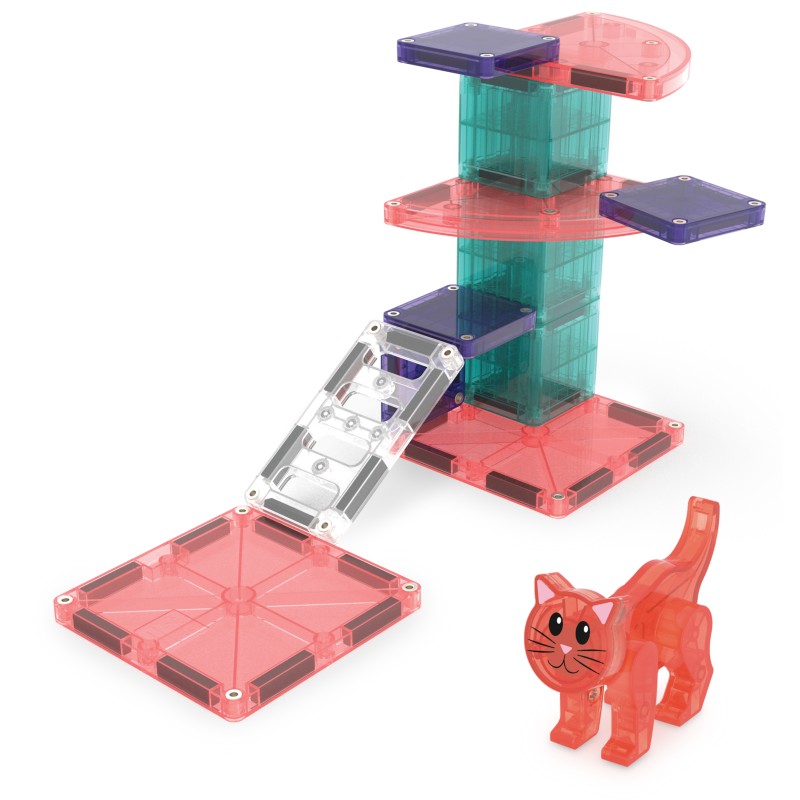 Magna-Tiles Cat Tree (13 dielov) – Magnetická stavebnica s figúrkou mačky