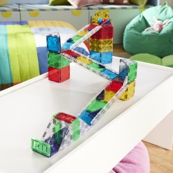 Magna-Tiles Rail Racers Deluxe (90 dielov) – Veľká magnetická guličková dráha