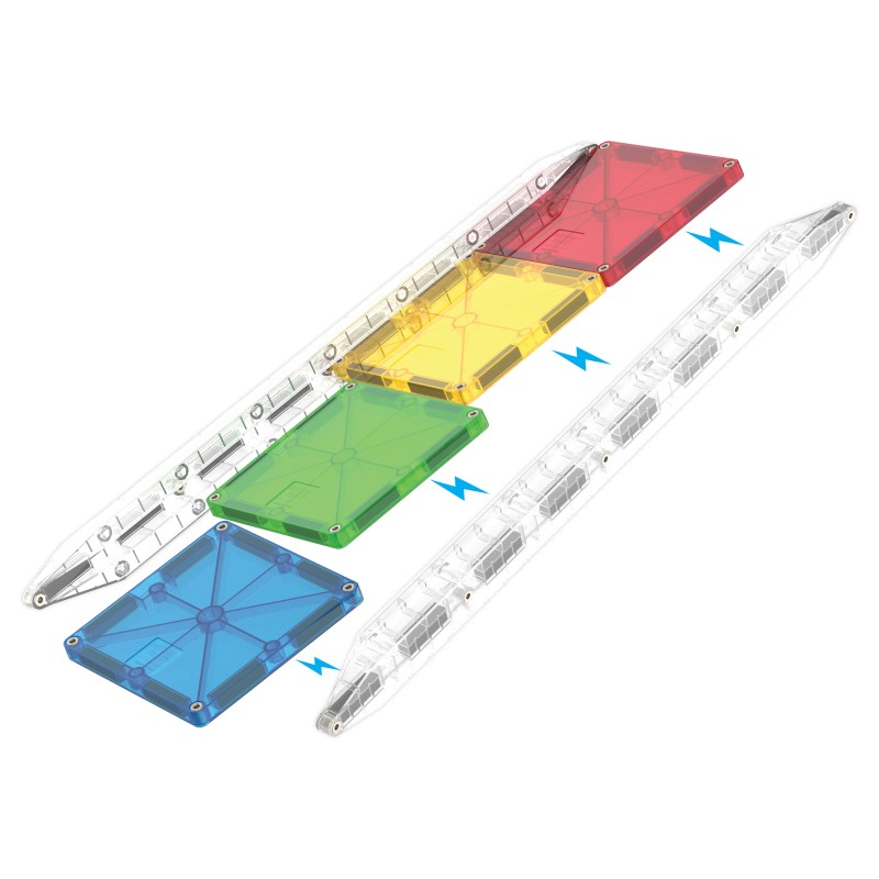 Magna-Tiles Rail Racers Deluxe (90 dielov) – Veľká magnetická guličková dráha