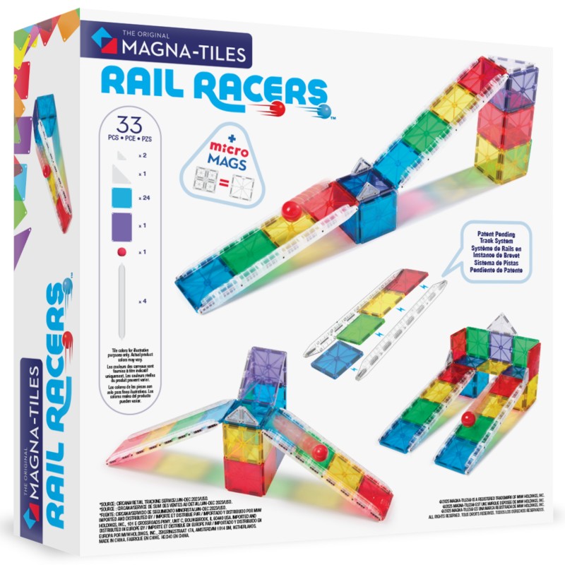 Magna-Tiles Rail Racers (33 dielov) – Magnetická guličková dráha