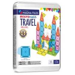 Magna-Tiles Cestovná sada Deluxe (55 dielov) – Magnetická stavebnica microMAGS