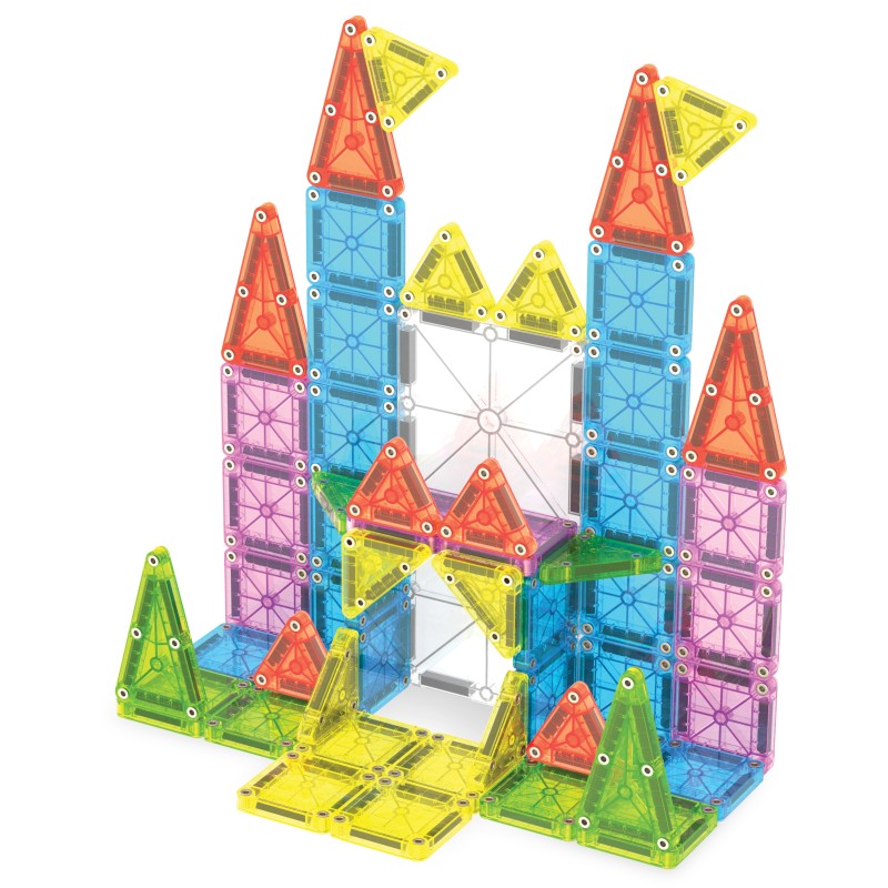 Magna-Tiles Cestovná sada Deluxe (55 dielov) – Magnetická stavebnica microMAGS