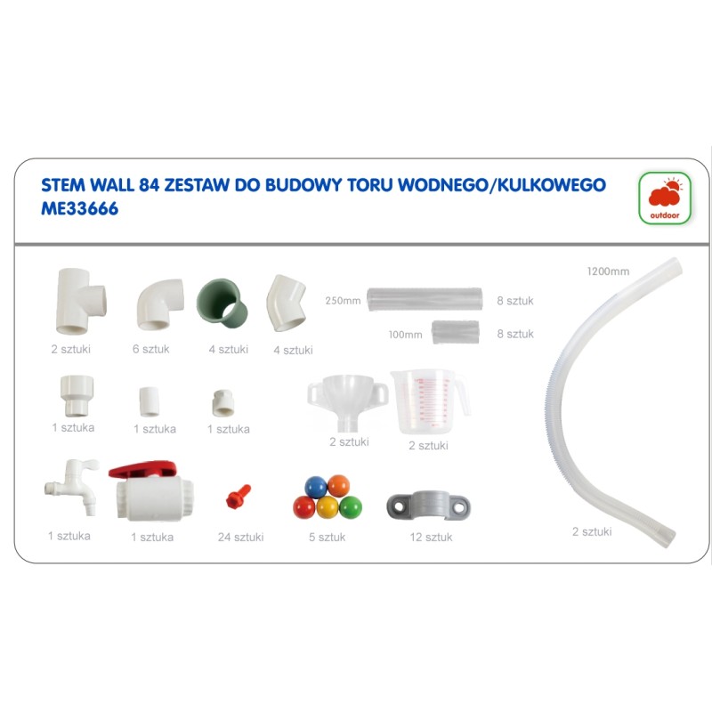 MASTERKIDZ Potrubný systém pre STEM tabuľu | Vodná a guľôčková dráha (84 ks)