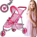 WOOPIE ROYAL Trójkołowa Spacerówka Wózek dla Lalek Serce Róż