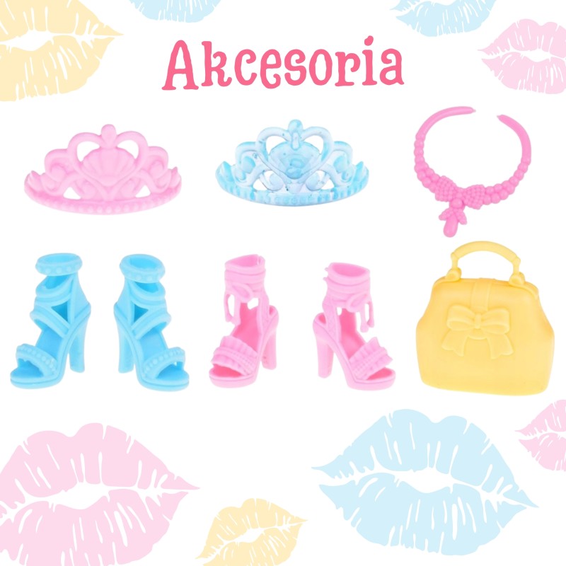 OOPIE ROYAL Módna sada pre bábiky | 3x Plesové šaty, topánky a šperky (9 ks)