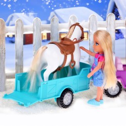 WOOPIE ROYAL Bábika Niki s koňom | Veľká sada 4v1 s džípom a prívesom na koňa