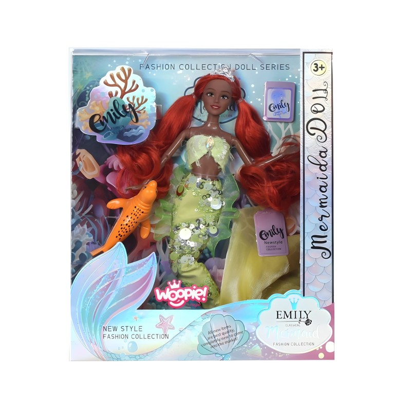 WOOPIE ROYAL Bábika Morská panna Emi | s tuleňom a dlhými vlasmi