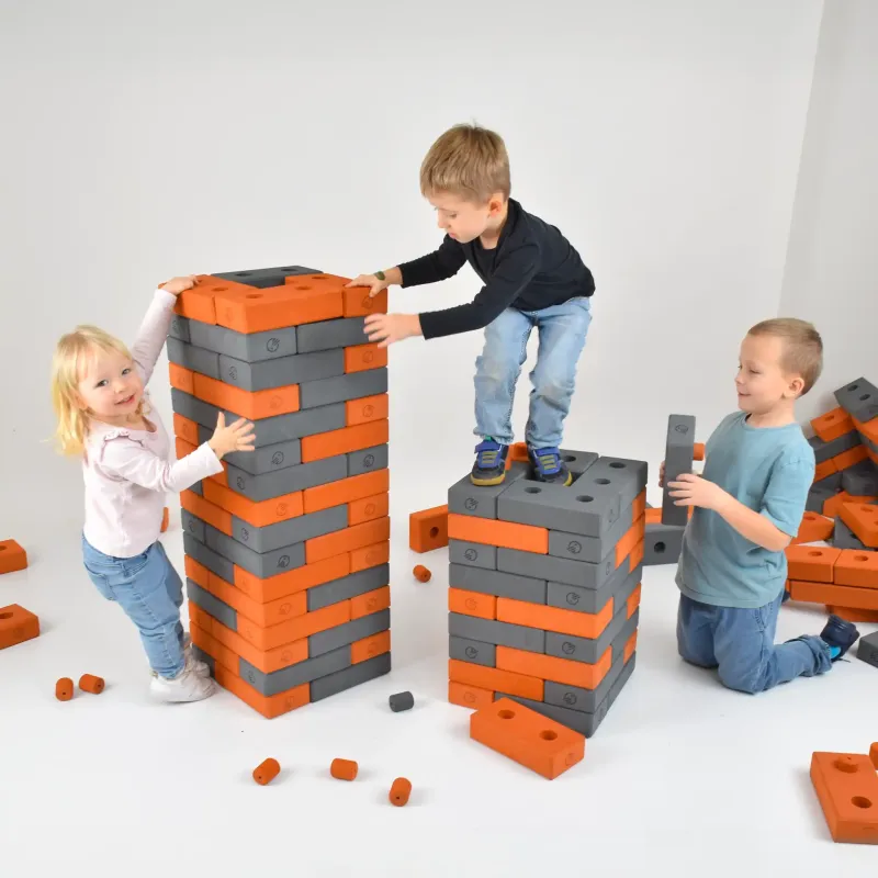 Stavebnica Birdito – Penové tehličky sivé (55 ks) | Kreatívna hračka z EVA peny