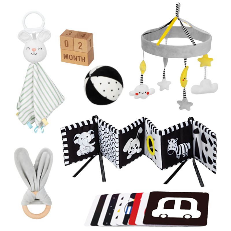 WOOPIE GREEN Drevený Montessori Box 0-2m | XXL Edukačná sada pre novorodenca 7v1 (FSC)