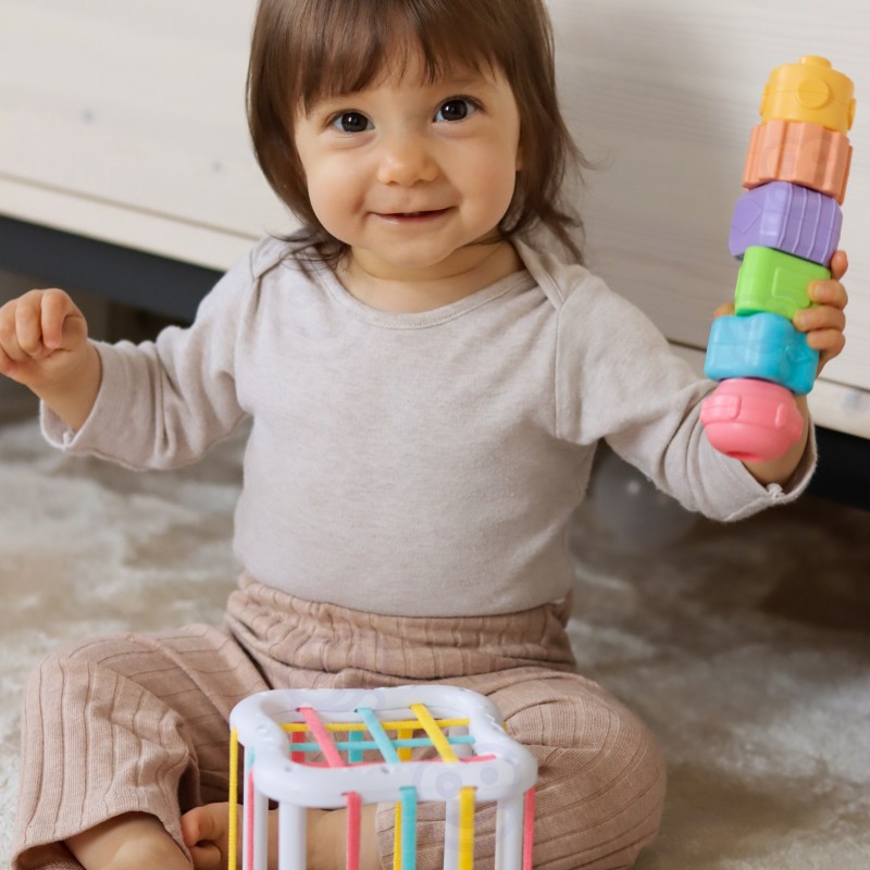 WOOPIE GREEN Drevený Montessori Box 11-12m | Edukačná sada 5v1 pre ročné deti (FSC)