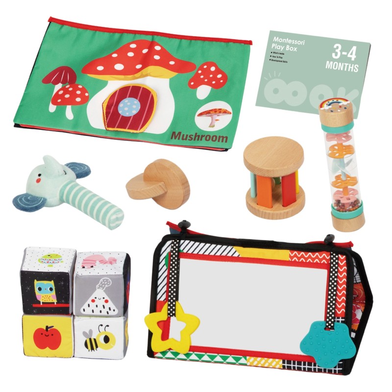 WOOPIE GREEN Drevený Montessori Box 3-4m | XXL Edukačná sada 6v1 (FSC)