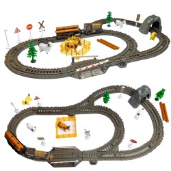 WOOPIE Elektrická vláčikodráha XL Farma | Retro lokomotíva so svetlom a výhybkami (66 ks)