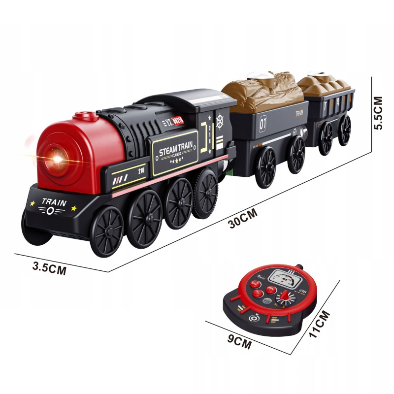 WOOPIE RC Retro vláčik na diaľkové ovládanie | Elektrická lokomotíva s vagónmi a zvukom