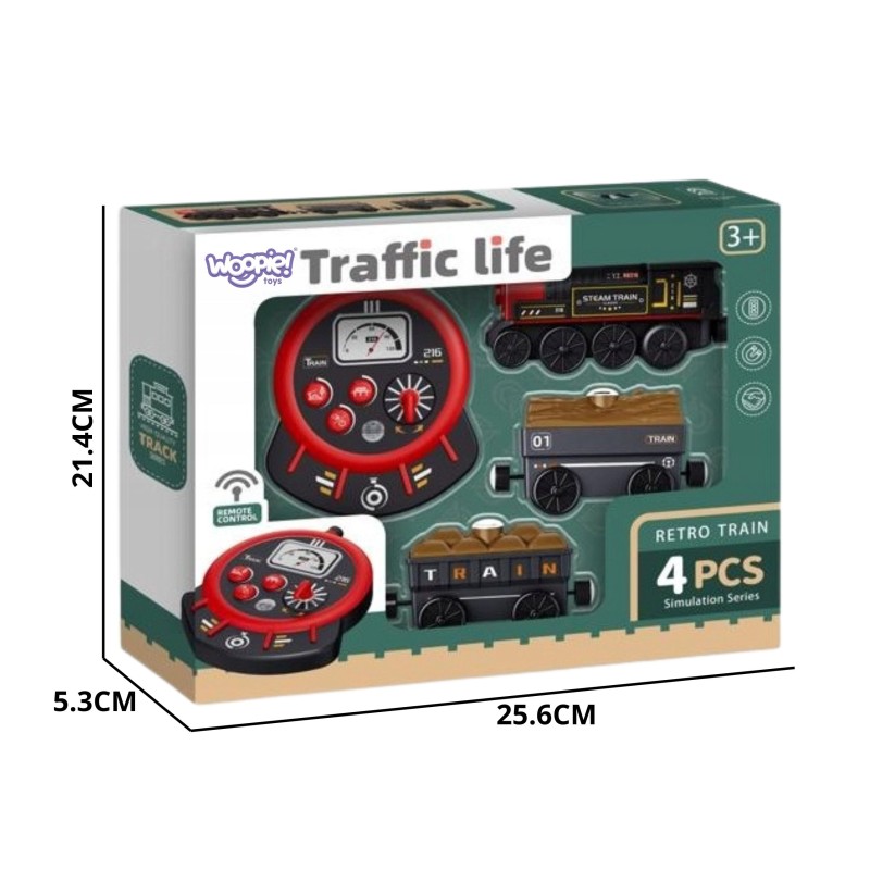 WOOPIE RC Retro vláčik na diaľkové ovládanie | Elektrická lokomotíva s vagónmi a zvukom