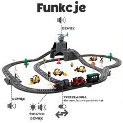 WOOPIE Elektrická vláčikodráha Retro | Klasický vláčik s vagónmi a tunelom (76 ks)