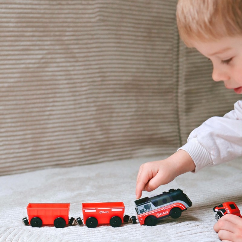 WOOPIE Elektrická vláčikodráha Farma | Veľká sada s vláčikom a zvieratkami 70 ks