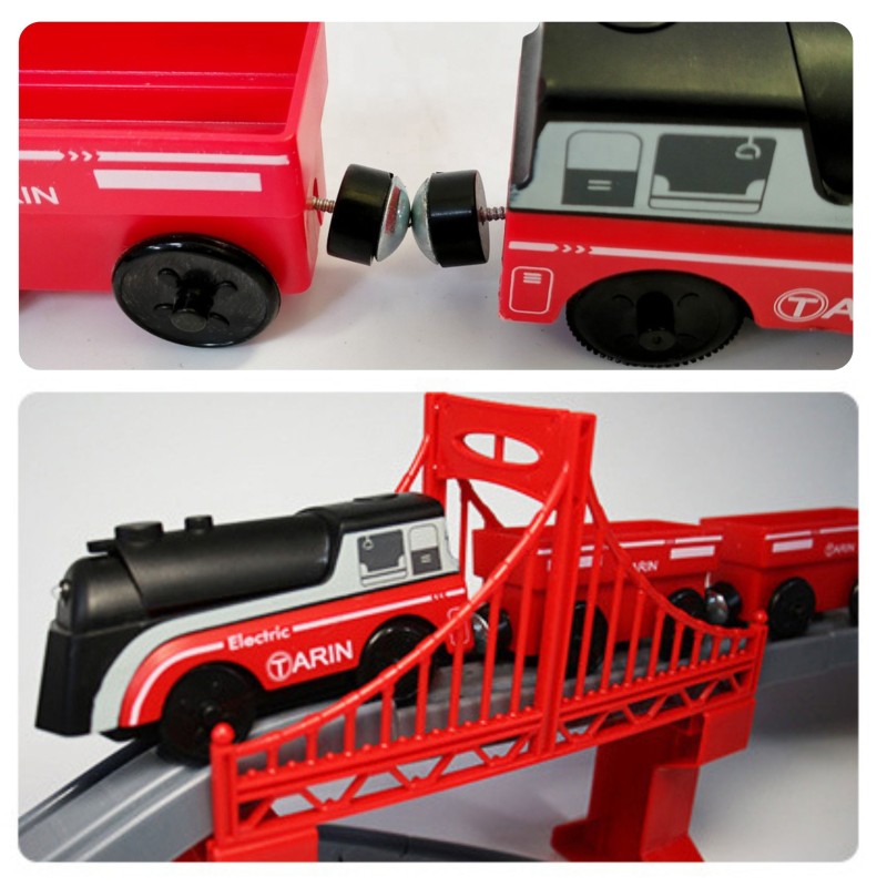 WOOPIE Elektrická vláčikodráha Farma | Veľká sada s vláčikom a zvieratkami 70 ks