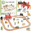 WOOPIE GREEN EKO Drevená vláčikodráha ZOO | XL Sada s vláčikom a zvieratkami (FSC 60 ks)