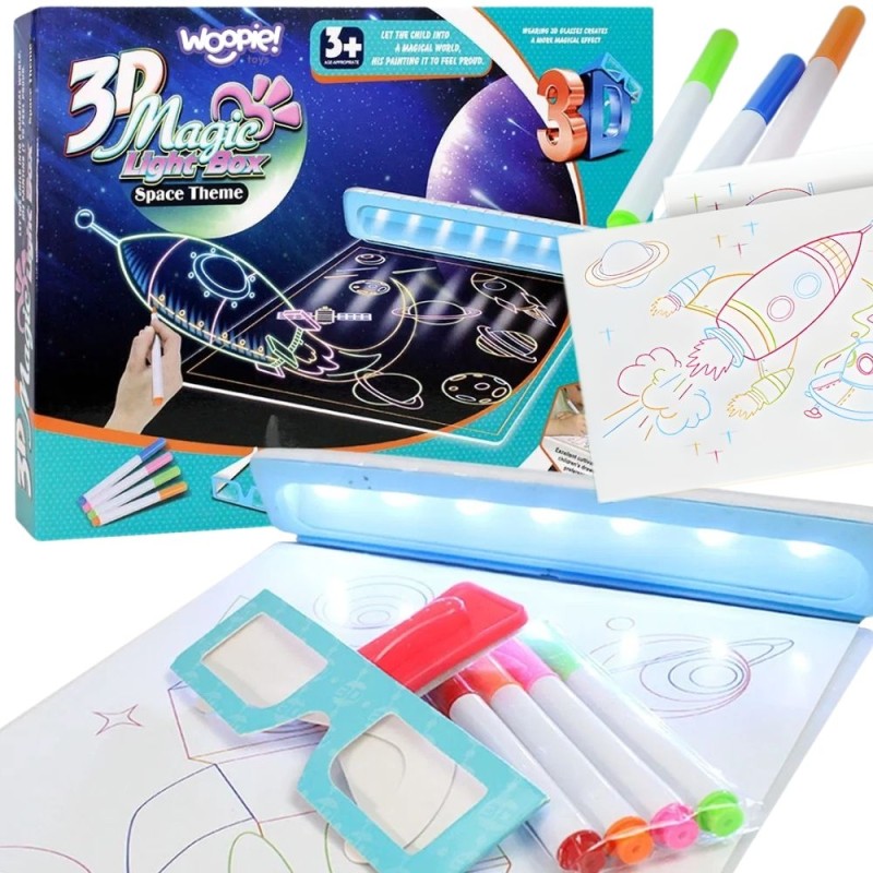 WOOPIE Magnetyczna Tablica 3D Podświetlenie LED do Rysowania