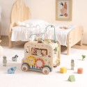WOOPIE GREEN Drevené auto Safari | Aktivitná kocka a motorická hračka s labyrintom (FSC)