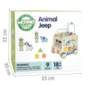WOOPIE GREEN Drevené auto Safari | Aktivitná kocka a motorická hračka s labyrintom (FSC)