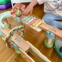 WOOPIE GREEN EKO Drevená guľôčková dráha so zvukom | Kaskáda s xylofónom a špirálou (FSC)