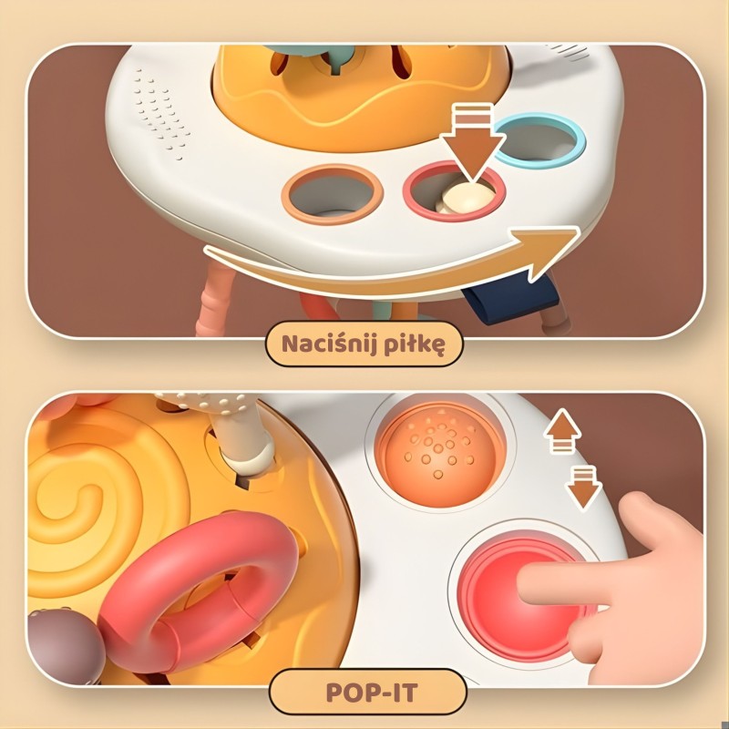 WOOPIE BABY Zabawka Sensoryczna Montessori Gryzak Grzechotka Wielofunkcyjny UFO