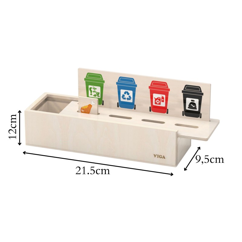 VIGA Układanka Gra edukacyjna drewniana do nauki sortowania śmieci