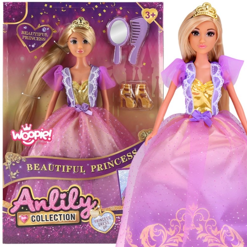 WOOPIE ROYAL Lalka Lili Księżniczka z Długimi Włosami i Akcesoriami