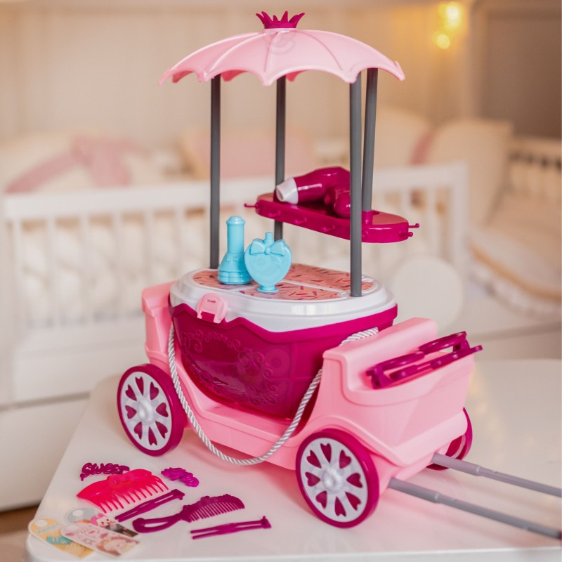 WOOPIE Salon Piękności Urody Toaletka na Kółkach Wózek Wlizka 31 akc. 4w1