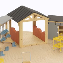 Classic World EDU Drevený záhradný altánok | Veľký domček s podlahou pre škôlky a záhrady