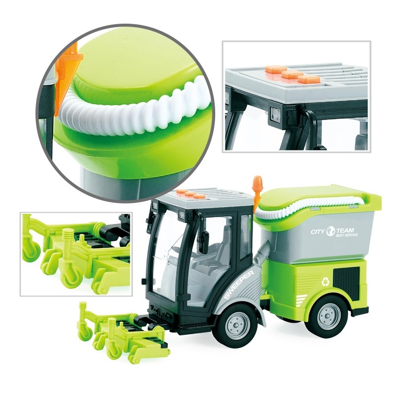 WOOPIE Mestské zametacie auto 1:16 | Zvuk, Svetlo a pohyblivé kefy