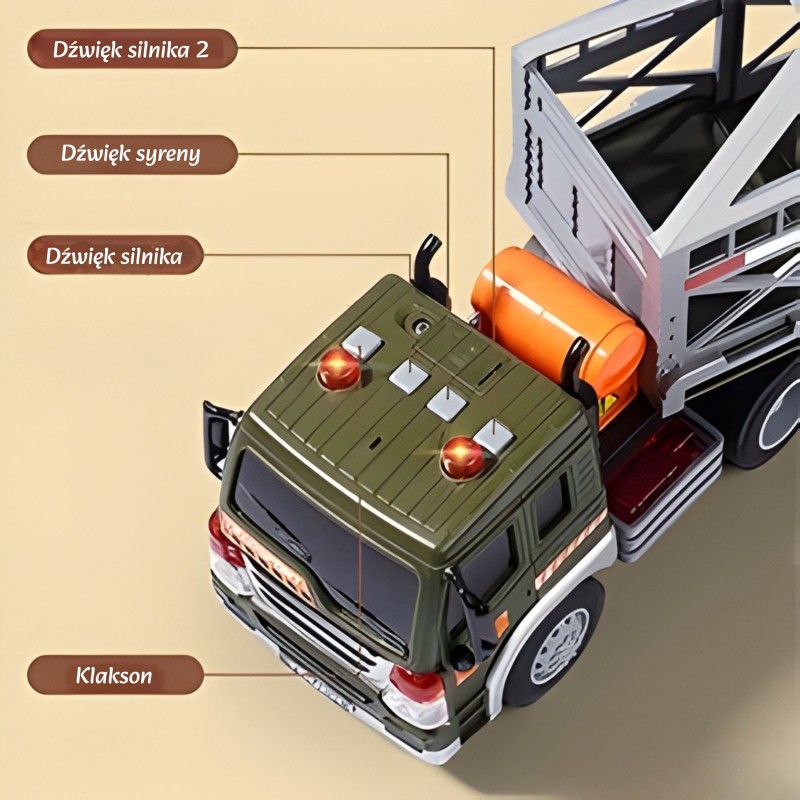 WOOPIE Kamión Transportér dinosaurov | Ťahač so zvukom, svetlom a 3 figúrkami