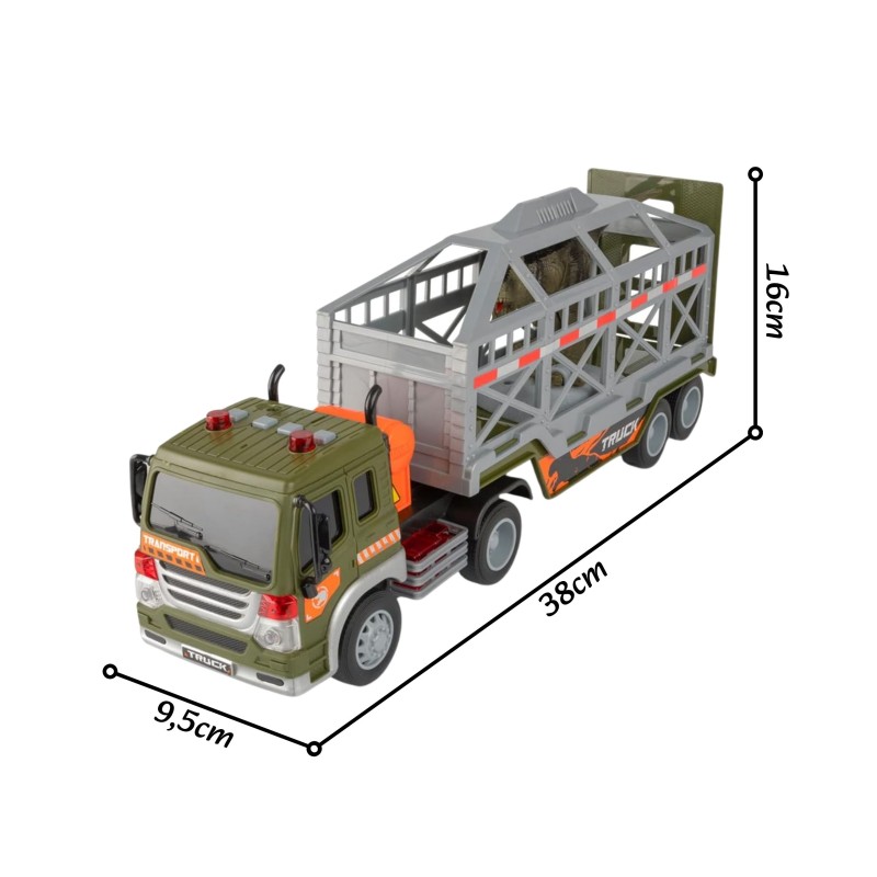 WOOPIE Kamión Transportér dinosaurov | Ťahač so zvukom, svetlom a 3 figúrkami