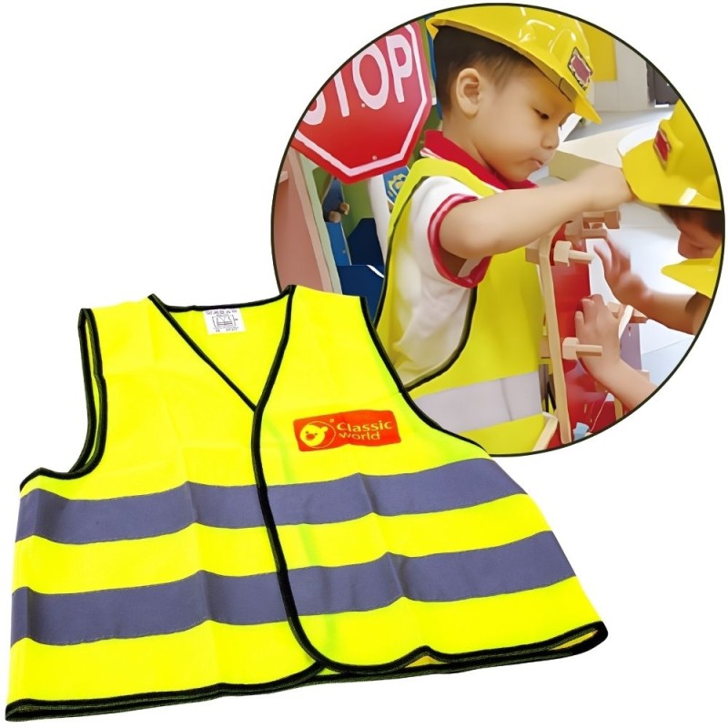 CLASSIC WORLD EDU Kamizelka Odblaskowa Ostrzegawcza Rowerowa Budowlana Uniwersalna