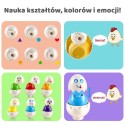 WOOPIE Układanka Sorter Montessori Dopasuj Kształty Wesołe Kurczaczki Jajka 6szt