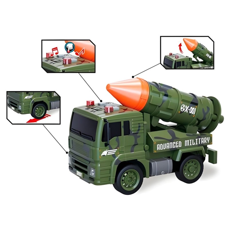 WOOPIE Sada vojenských vozidiel 1:20 | Tank, Vrtuľník a Raketomety so zvukom