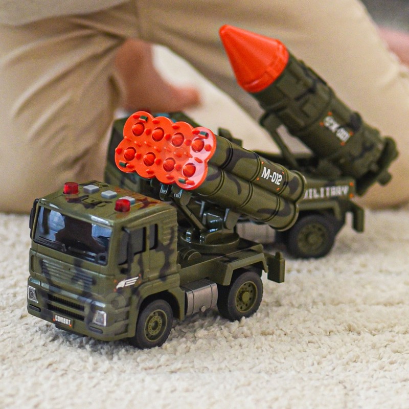 WOOPIE Sada vojenských vozidiel 1:20 | Tank, Vrtuľník a Raketomety so zvukom