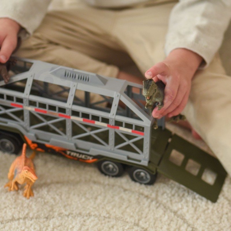 WOOPIE Kamión Transportér dinosaurov | Ťahač so zvukom, svetlom a 3 figúrkami